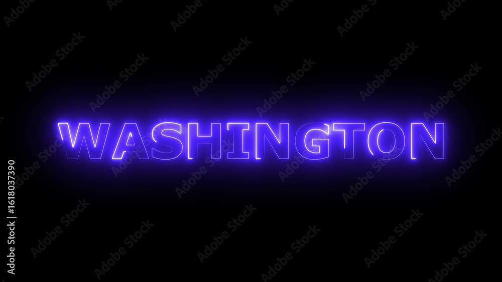 Rotating washington text on pastel blue text black background Rotating washington text on pastel blue text black background