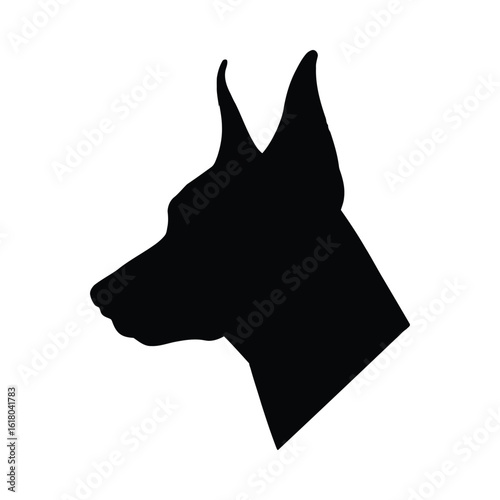 Black Doberman Pinscher Silhouette Profile