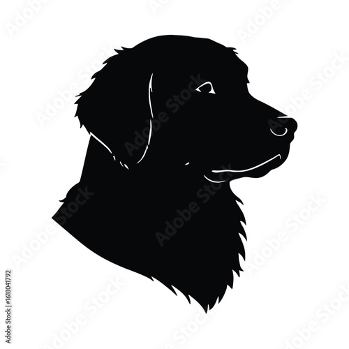 Black dog profile silhouette canine animal