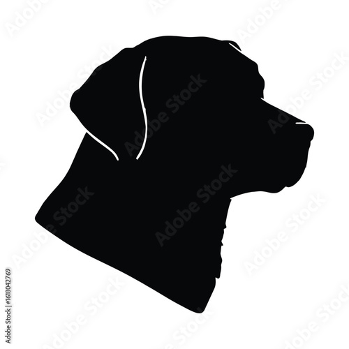 Black labrador dog head profile silhouette animal
