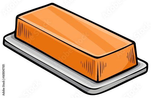 Orange Jelly Pudding on a Plate
