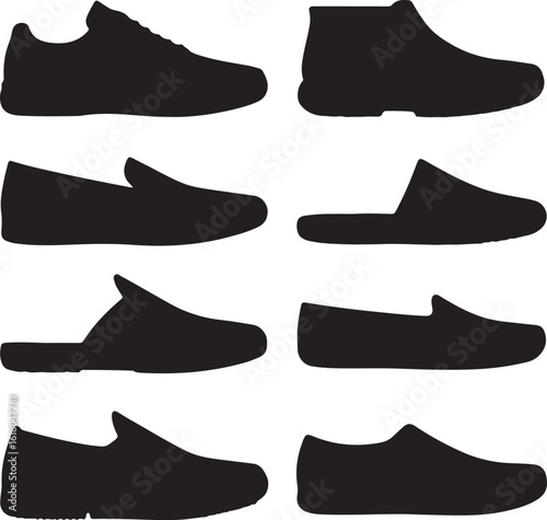 Assorted footwear silhouettes shoes black