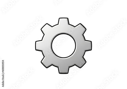 Gray gear icon on a black background.