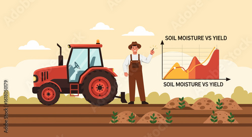 Agrarian Innovator Presenting Soil Moisture Impact on Yield