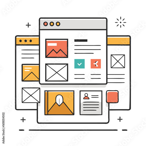 Website wireframe and user interface design concepts