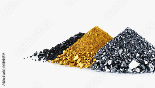 A pile of gold and black coal representing the complexities of germanium mining and selenium extraction processes