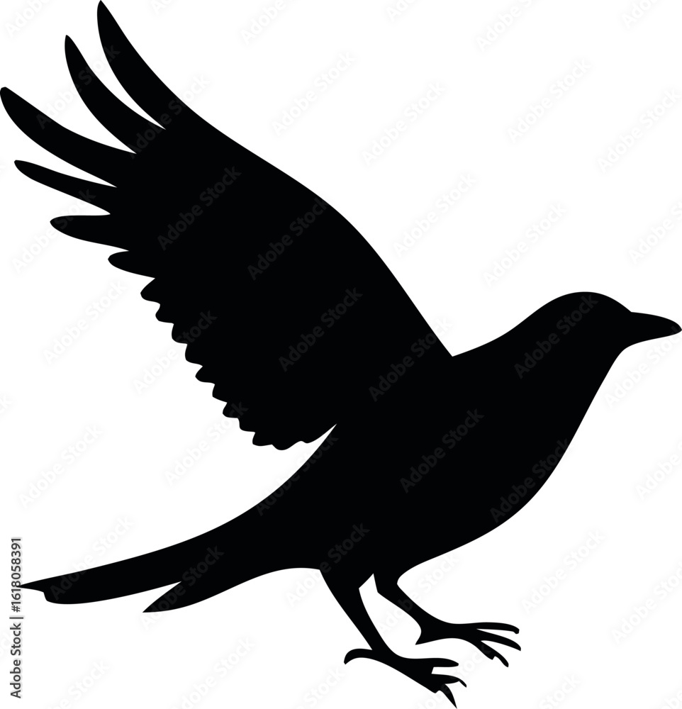 Fototapeta premium black bird silhouettes for design projects