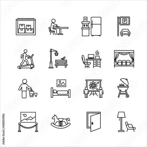 Minimalist Pictograms for Daily Life and Spaces