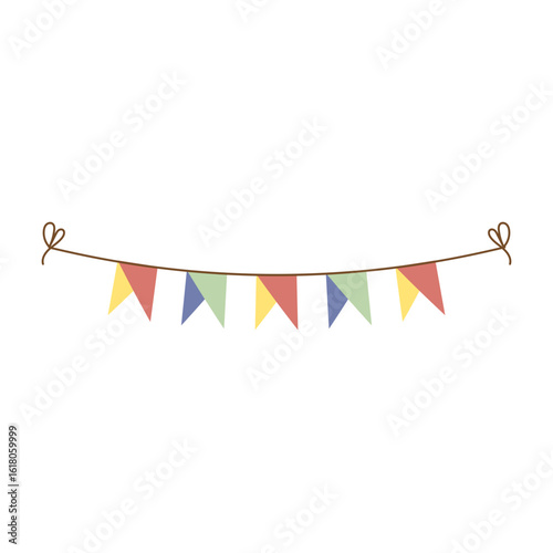 Colorful Party Flags Garland Illustration