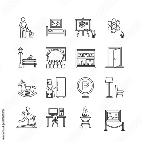 A Comprehensive Set of Common Place Icons