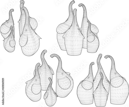 vector design illustration of decorative ornaments, abstract decorations for interior decoration of rooms