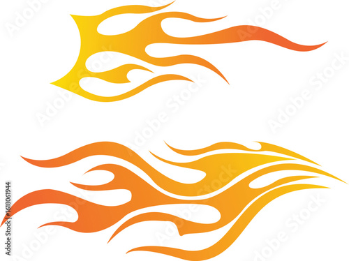 Racing flame car sticker tribal fire flame car decal fire tattoo vector for car sides and motorcycle tanks, Vector Illustration	