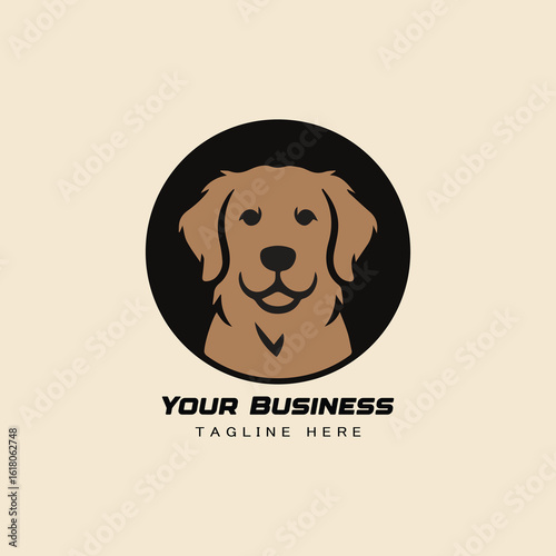 Happy Dog Face Logo Design for Pet Shops, Groomers, and Vets