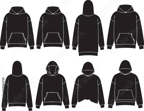 Black hoodies and sweatshirts apparel clothing