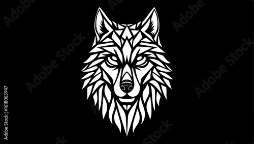 Wallpaper Mural Tribal Wolf Head Silhouette vector  Torontodigital.ca