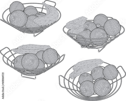 Vector illustration of dessert design in the form of fresh banana and orange fruit 