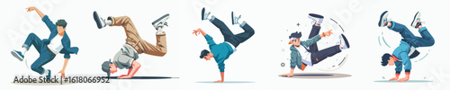vector of a male breakdancing