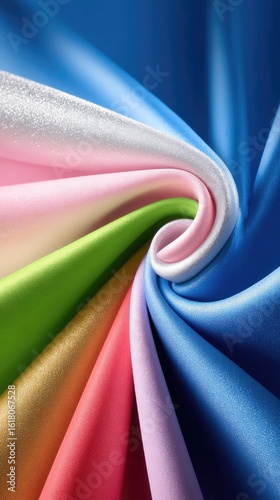 Glossy Iridescent Fabric Swirl Texture