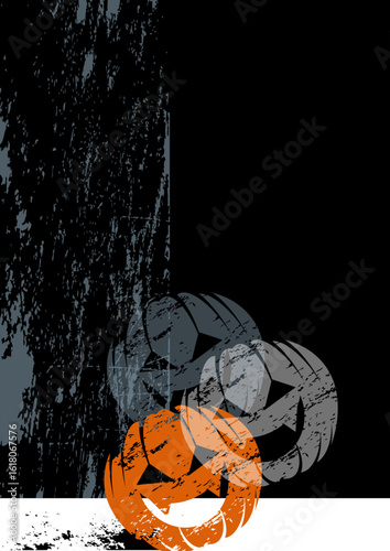 graphic pumpkins on black background