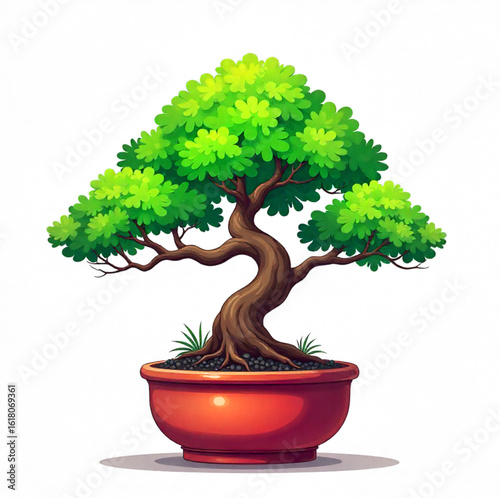 Bonsai tree growing in a pot
