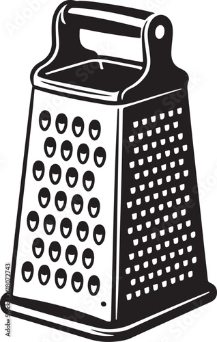A classic four sided kitchen grater silhouette