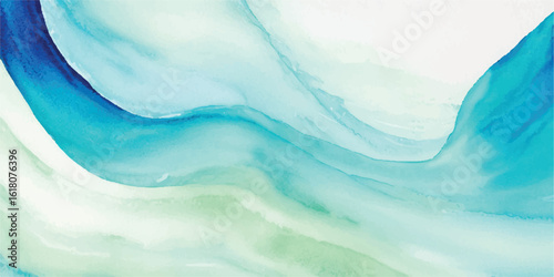 A peaceful abstract ocean painting in aqua, blue, and green watercolor tones. Great for wallpapers, branding, and digital design work.

