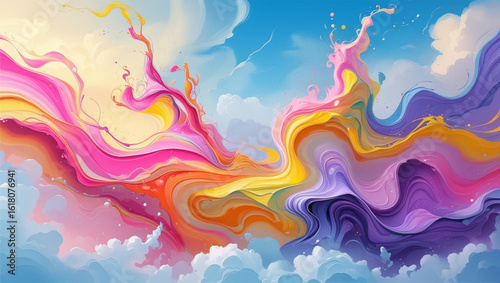 Abstract colorful background with clouds