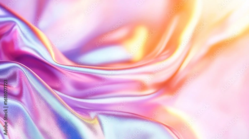 Obraz premium The image appears to be a picture of a cloth that has shades of pink and blue interwoven, featuring a horizontal line of bright yellow at its base