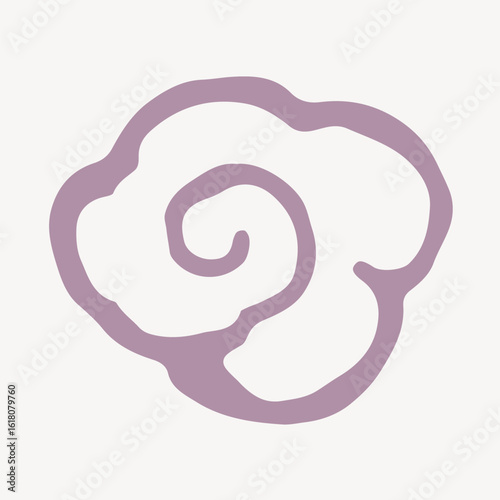 Purple oriental cloud, Chinese weather graphic vector