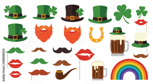 Festive st patricks day party photo booth props collection celebrations