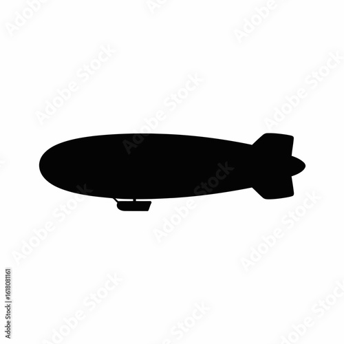 Black Silhouette of a Zeppelin Airship