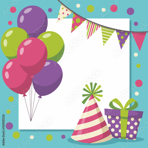 Celebration Party Background with Balloons and Gifts