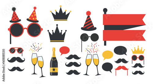 Party photo booth props decoration elements collection