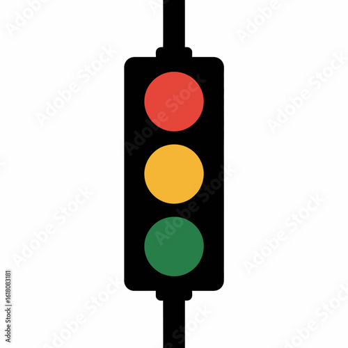 Traffic Light Icon with Red, Yellow, Green Colors