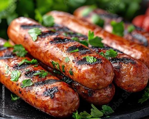 Close-up of grilled sausages