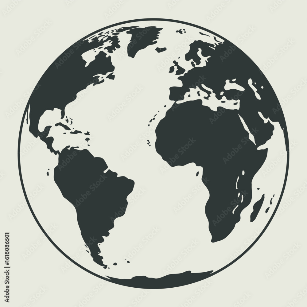 Obraz premium Stylized globe showing africa europe and americas
