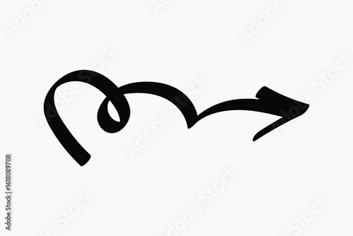 Curved arrow with loop illustration vector