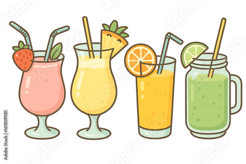 Refreshing summer cocktails featuring vibrant fruits in a cheerful arrangement at a cozy gathering