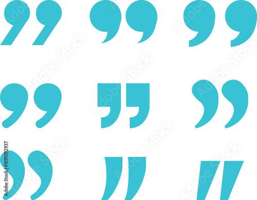 Quote Mark Icon set.Quote chat icon for messaging, communication, and conversation.Quotation symbol. Remark sign in Quote mark on transparent background. Quoted sign . Vector Illustration.