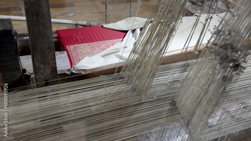traditional silk saree waving handloom machines at indoor