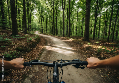 Riding a Bicycle in Nature