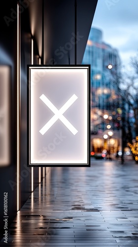 Illuminated Neon Cross Sign on Modern Building Exterior at Night