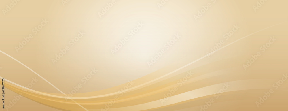 Fototapeta premium A smooth, gradient background in beige with flowing wave patterns. The beige background adds a soft, elegant texture. Minimal abstract wavy gradient vector background