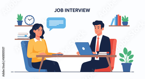 Job interview. hiring new talent now with this professional candidate and interviewer
