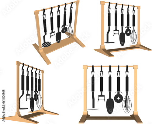 vector illustration of a cooking utensil hanger design
