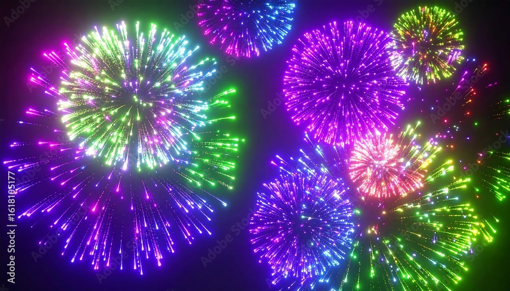 Obraz premium Vibrant fireworks display