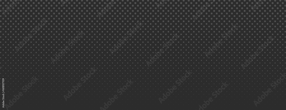 Dark gray background with halftone dotted pattern. The background has a modern, sleek style. Gray color enhances the textured background. Minimal halftone texture gradient background vector