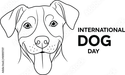 Vector art of a dog portrait celebrates international dog day, 