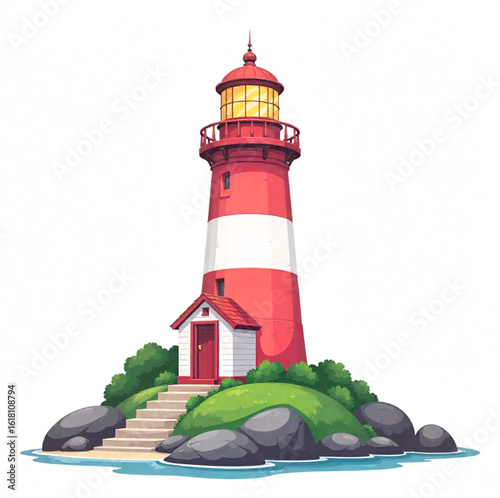 Red and white lighthouse