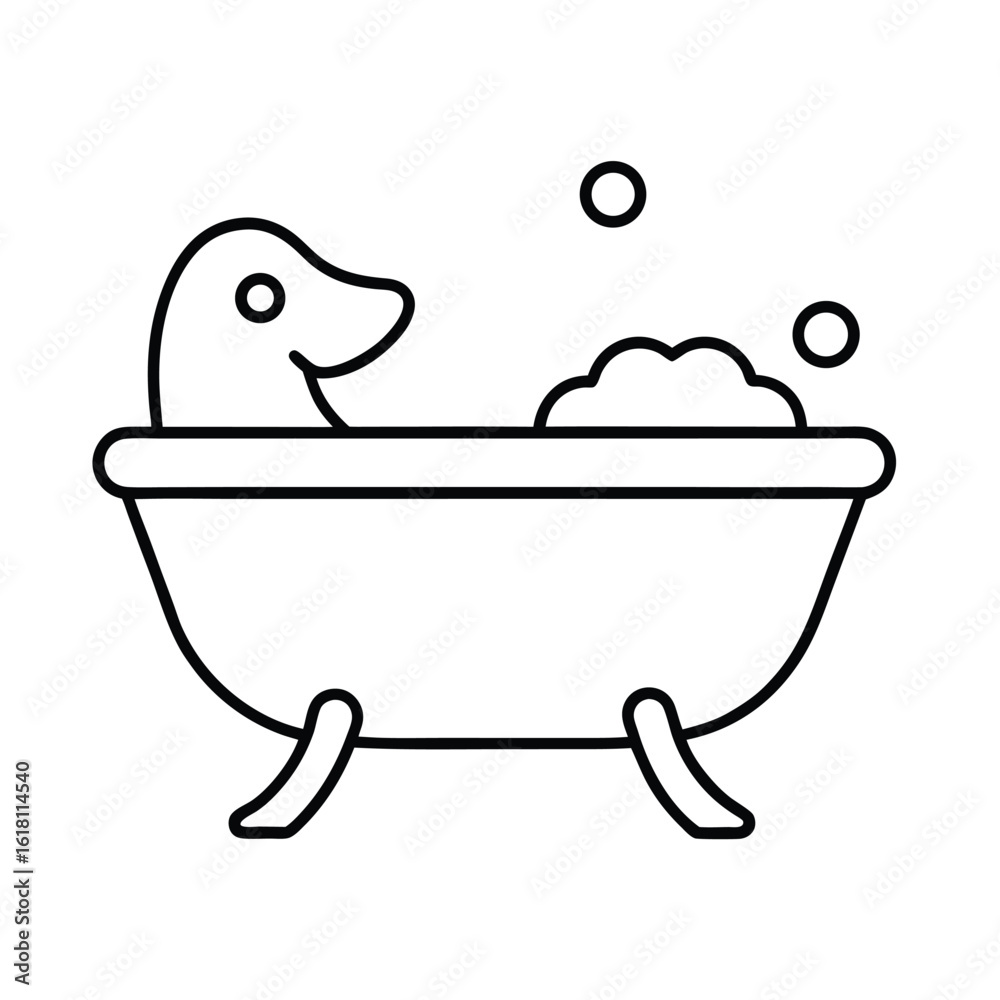 Naklejka premium hand drawn vector illustration pet bath